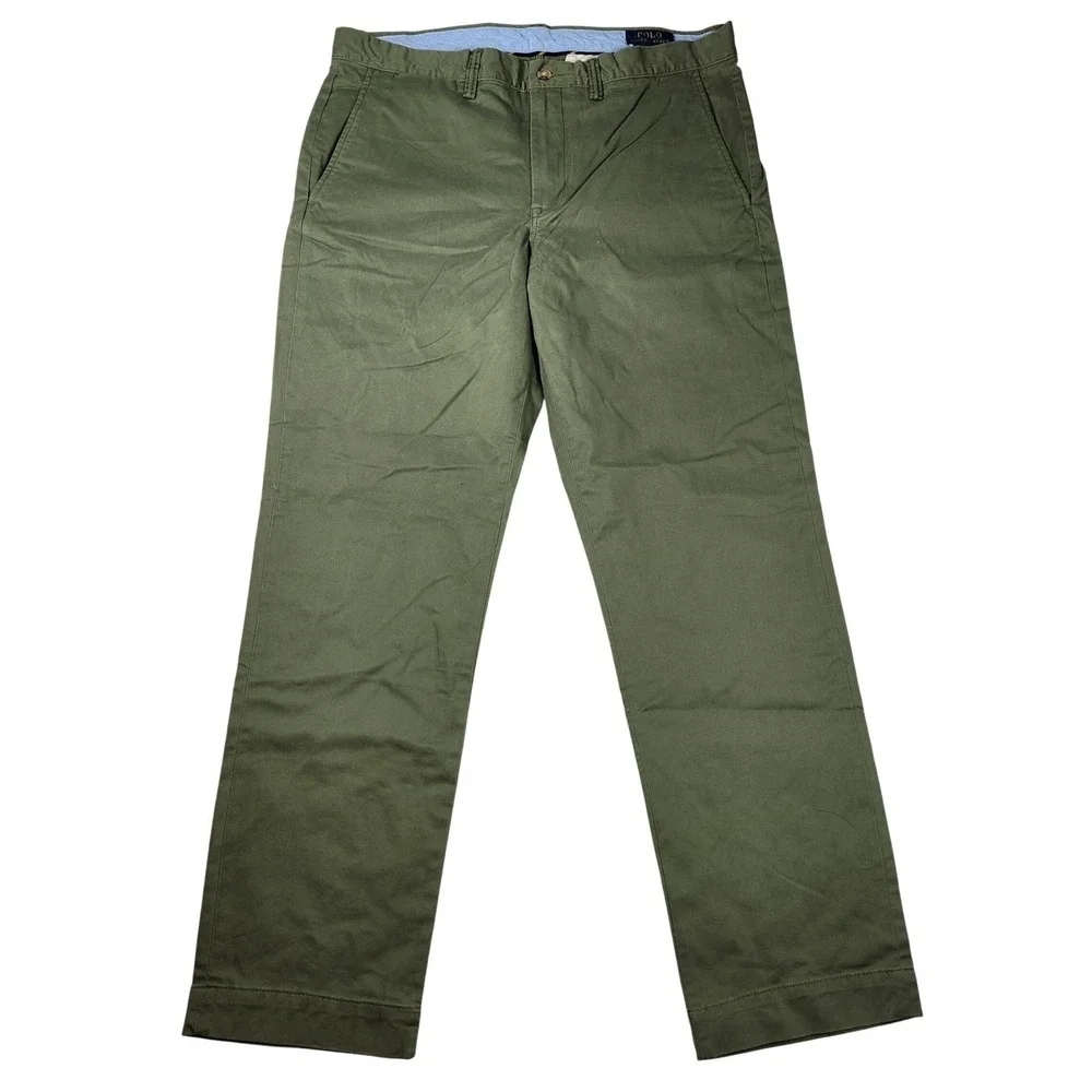 Polo‎ Ralph Lauren Stretch Straight Chino Pants Olive Green 34x30 (Fits 36x29 NW